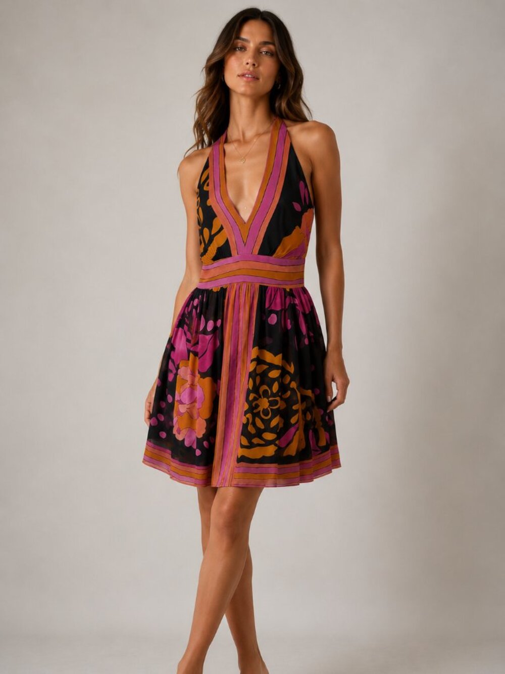 JONES New York Silk Y2k Style Halter Dress Size 12